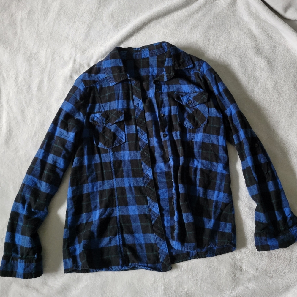 George Blue and Black Checkered Shirt